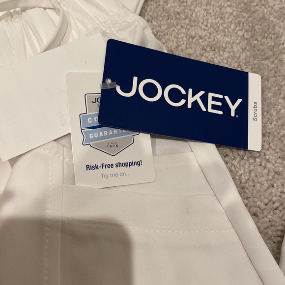 Brand new TALL xs jockey scrubs; bright white - Picture 3 of 6